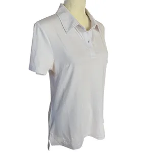 ZYIA Active women's polo shirt white short sleeve collared lightweight small thumbnail 2