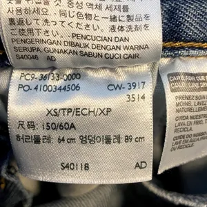 Levi's Bib Overalls Jeans 100% Cotton Adjustable Distressed Straight Med Wash XS thumbnail 7