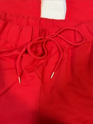 Erika Sport Red Wide Leg Drawstring Lounge Pants NWT Large thumbnail 3