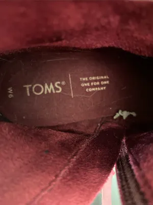 Toms Marina Leather Zip Chunky Heel Ankle Boots Plum Burgundy size 6 thumbnail 7