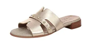 NWT Naturalizer Niche Slide Sandal Metallic Leather Studded Champagne Brown 8M thumbnail 1