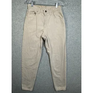 Vintage Levis 550‎ Jeans Womens 7 Med Relaxed Fit Tapered Leg Cream Made In USA thumbnail 4