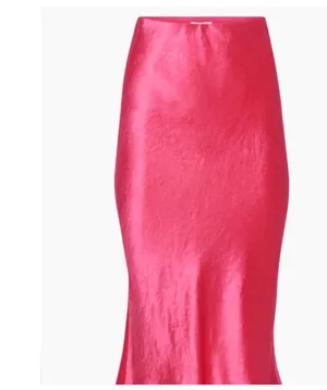 Babaton Satin Midi Skirt - Vibrant Pink (Size 4) thumbnail 5