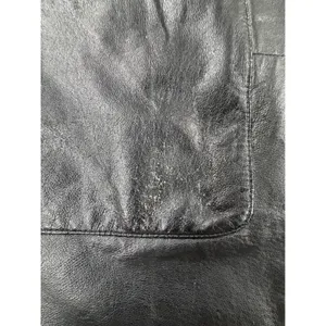 Venezia Vintage Black Leather Hooded Parka Jacket Womens Large 02-9438-9 Zip Up thumbnail 8