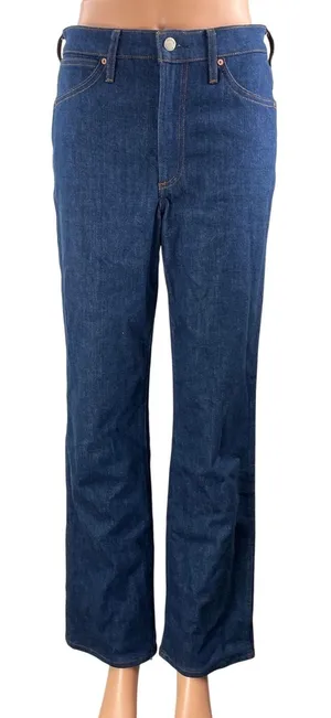 Aritzia Denim Forum Blue Cow Girl High Rise Boot Straight Denim Jean Pants Sz 27 thumbnail 1