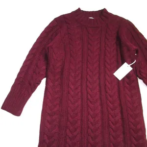 NWT Tuckernuck Hyacinth House Maddox in Maroon Cable Knit Midi Sweater Dress M thumbnail 6