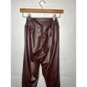 NEW Offline by Aerie SMALL Real Luxe Faux Leather High Waist Legging Dark Brown thumbnail 8