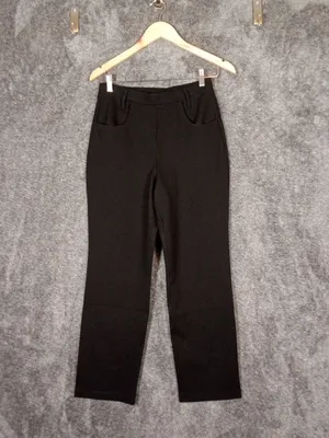 Quince Ultra Stretch Ponte Straight Leg 4 Pockets Black Office Capsule Wardrobe thumbnail 3