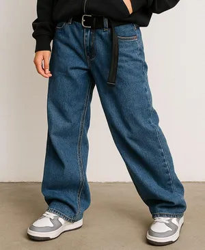 Y2K Baggy Jeans, Wide Leg, Mid Rise, Carpenter/Skater style, Petite/Ankle Crop thumbnail 1