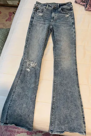 American Eagle Light Wash Flare Jeans thumbnail 1