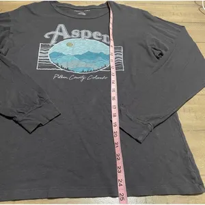 American Eagle Aspen Colorado Graphic Long Sleeve Tee gray‎ Medium thumbnail 2