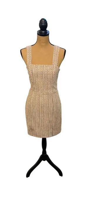 Francesca’s Tweed Mini Dress Womens M Square Neck Preppy Old Money Academia thumbnail 1