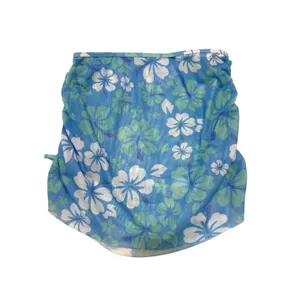 XS S hibiscus floral sheer mesh stretch ruched swim cover skirt SW2 3512 thumbnail 8