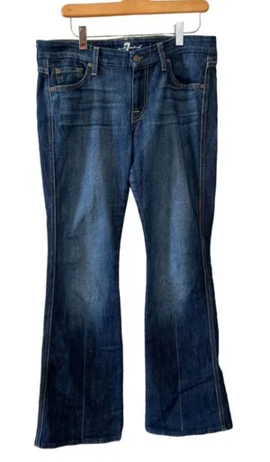 7 For All Mankind "A" Pocket Boot Cut Women'S Denim Blue Jeans Size 29 thumbnail 1