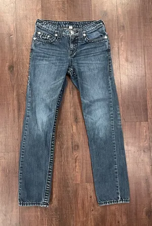 True Religion Women's Jeans Size 12 Dark Wash Slim Leg Big T thumbnail 1