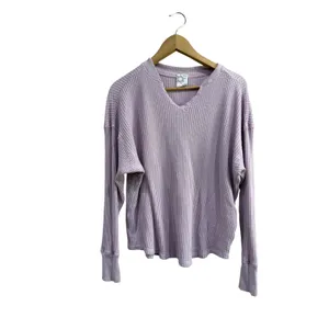 OFFLINE by Aerie Waffle‎ Knit Long Sleeve Top Lavender Purple Thumbhole Small thumbnail 2