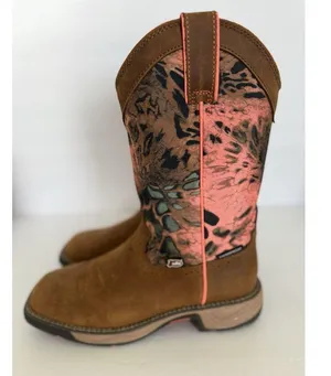 JUSTIN Women’s Trekker 11" Camo Work Boot Size 7B Waterproof Russet Brown SE4356 thumbnail 2
