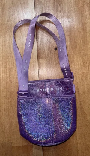 HydroJug Purple Shimmer Neoprene Water Bottle Sleeve Carrier‎ Adjustable Strap thumbnail 1