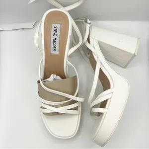 Steve Madden affection strappy white heel platform sandals women’s Size 11M thumbnail 4