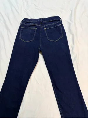 Old Navy Dark Blue High-Rise Straight Jeans thumbnail 10