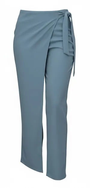 Halara Wide Leg‎ Wrap Pants Dusty Blue High Waisted Side Tie Small Tall thumbnail 1