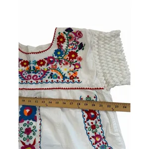 YZXDORWJ Top Womens 3XL Mexican Floral Embroidered Peasant Festival Boho #CCC1-1 thumbnail 6