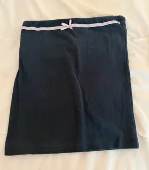 Classic Navy Tube Top with Cute Baby Pink Bow Lining - Subdued XS thumbnail 1