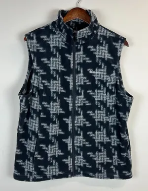 Columbia Vest Womens XL Black Gray Fleece Full Zip Pockets Outdoor Layer Warm thumbnail 1