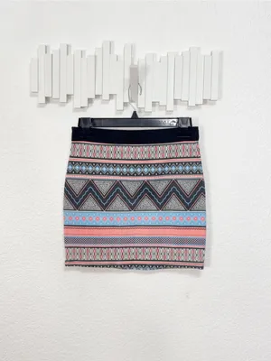 Zara TRF Geometric Aztec Print Woven Mini Skirt thumbnail 5