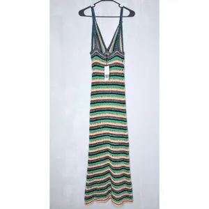 Zara Crochet Knit Striped Maxi Dress thumbnail 8