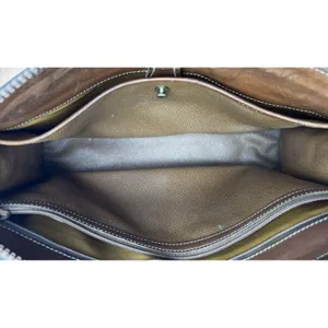 Vintage Dooney & Bourke AWL Crossbody Bag Taupe British Tan Leather USA Purse thumbnail 5