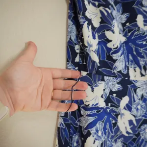 Lauren Ralph Lauren Size 8 Blue Floral Midi Dress Waist Tie Sleeveless Wedding thumbnail 11