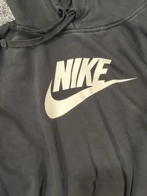Nike Black Fleece Pullover Cropped Hoodie Women's Size S Logo Graphic Print thumbnail 2