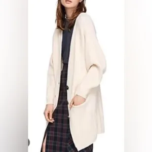 NWOT. Free People Ivory Irreplaceable Cardigan thumbnail 3