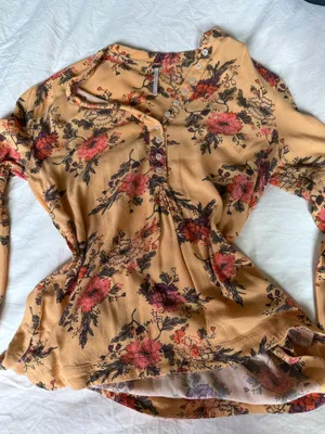 Free people yellow floral blouse thumbnail 4