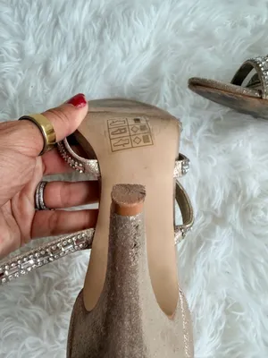 Kelly & Katie Reekie Gold Strappy Rhinestone Heeled Sandals thumbnail 9