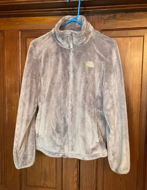 The North Face Women's Gray Plush Full Zip Teddy Fleece Jacket thumbnail 1