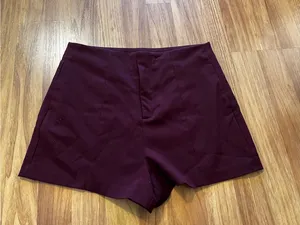 Forever 21 High-Waist Wine Bermuda Shorts thumbnail 2