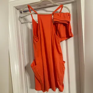 NWT Vibrant Orange Sleeveless Dress With Separate Undershorts thumbnail 4