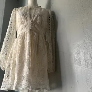 Impressions Cream Long Sleeve Lace Dress thumbnail 8