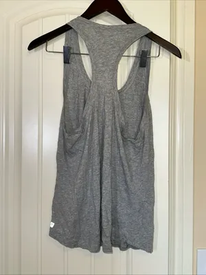 Fabletics Lightweight Grey Racerback Tank Top M thumbnail 4