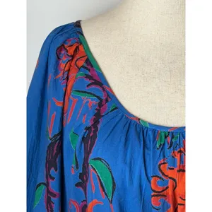 Ro's Garden Vera‎ Dress Women Medium Blue Barcelona Floral NWT Mini Ruffle Boho thumbnail 6