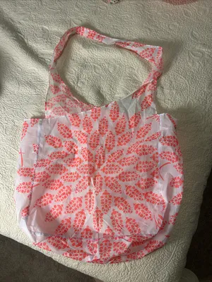 Free People Pink Coral Floral Reusable Tote Bag thumbnail 1