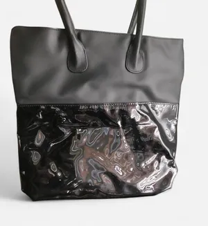 Lancome Black vinyl tote hand shoulder bag (14” x 14”) thumbnail 1