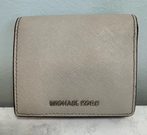 Women's Michael Kors Mercer Carry-All Wallet Saffiano Leather Cinder Gray Small thumbnail 1