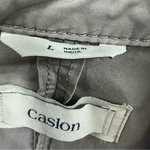 Caslon Cotton Tan Khaki Button Up Lightweight Jacket Imported Womens Large thumbnail 9