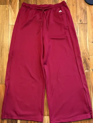 Adidas Pants Womens XL Red Wide Leg AeroReady Sweatpants Polyester Athleisure thumbnail 6