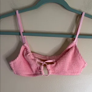 aerie Pink Ribbed Tie-Side Bikini Set thumbnail 2