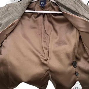 GAP Vintage 90s Wool Blazer Academia Brown Check Y2K thumbnail 12