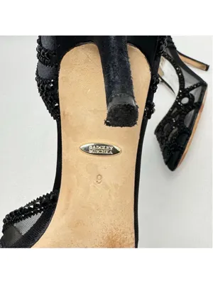 Badgley Mischka Ginny D’Orsay Black Embellished Mesh Pointed Toe Heels Size 9 thumbnail 8